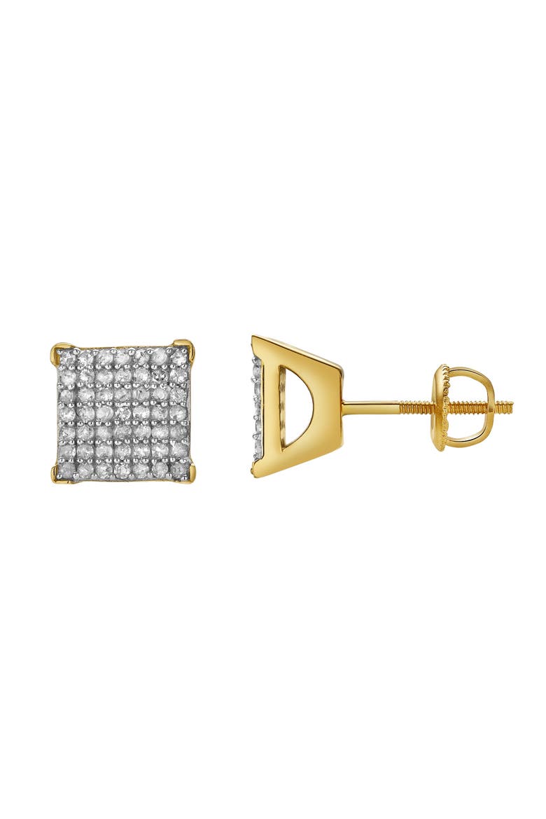 Virelda 10K Yellow Gold Cluster Diamond Unisex Earrings - 0.3 Cts, Alternate, color, 10K Yellow Gold