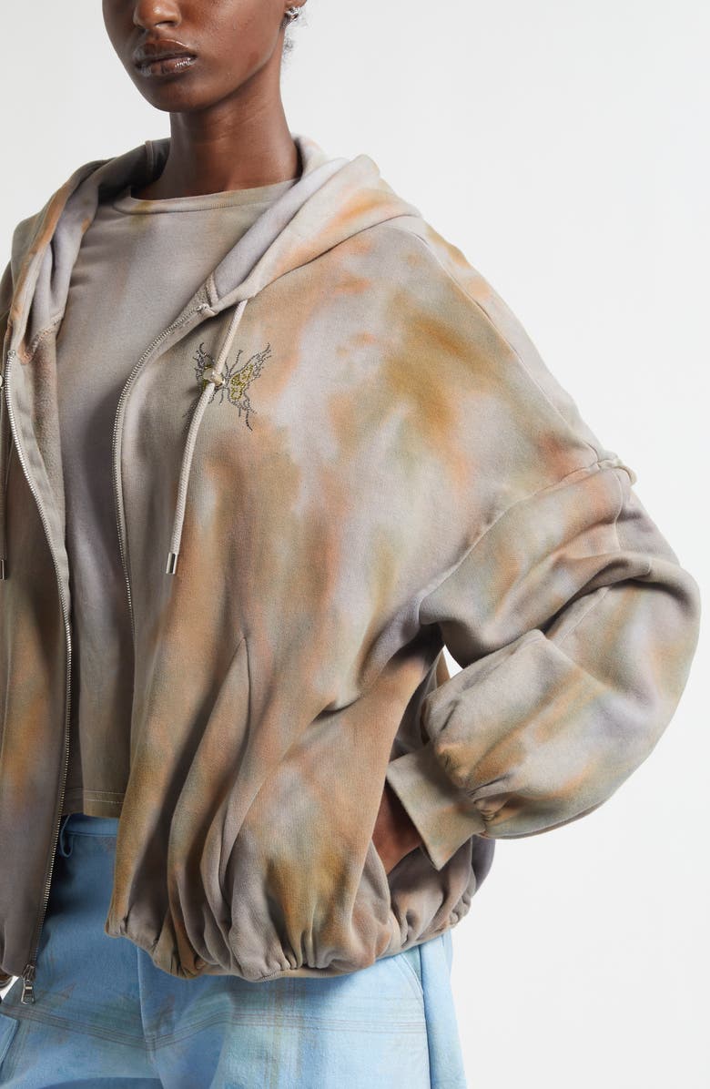 Collina Strada Tie Dye Fleece Zip-Up Hoodie, Alternate, color, Reishi Aurora