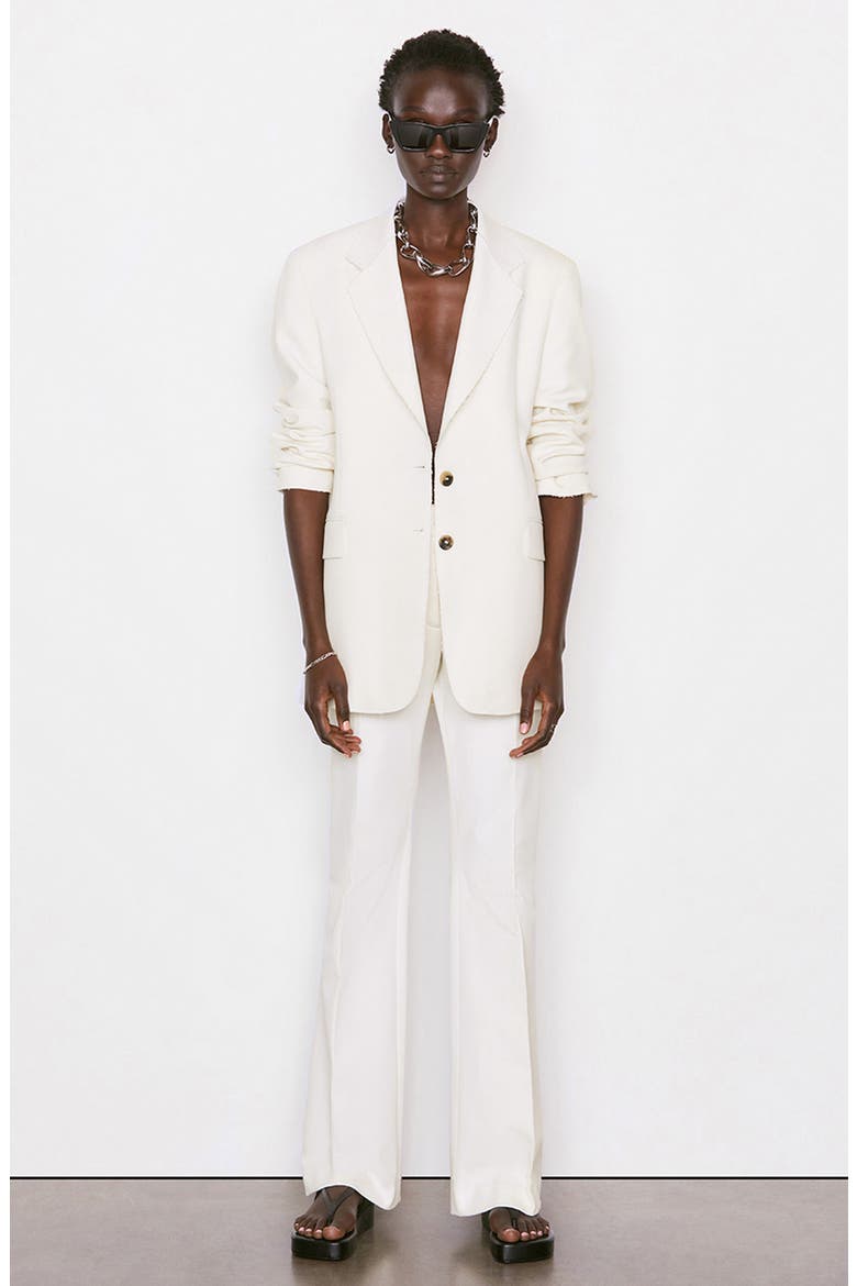 Le High Flare Stretch Cotton Trouser Pants, Alternate, color, BLANC
