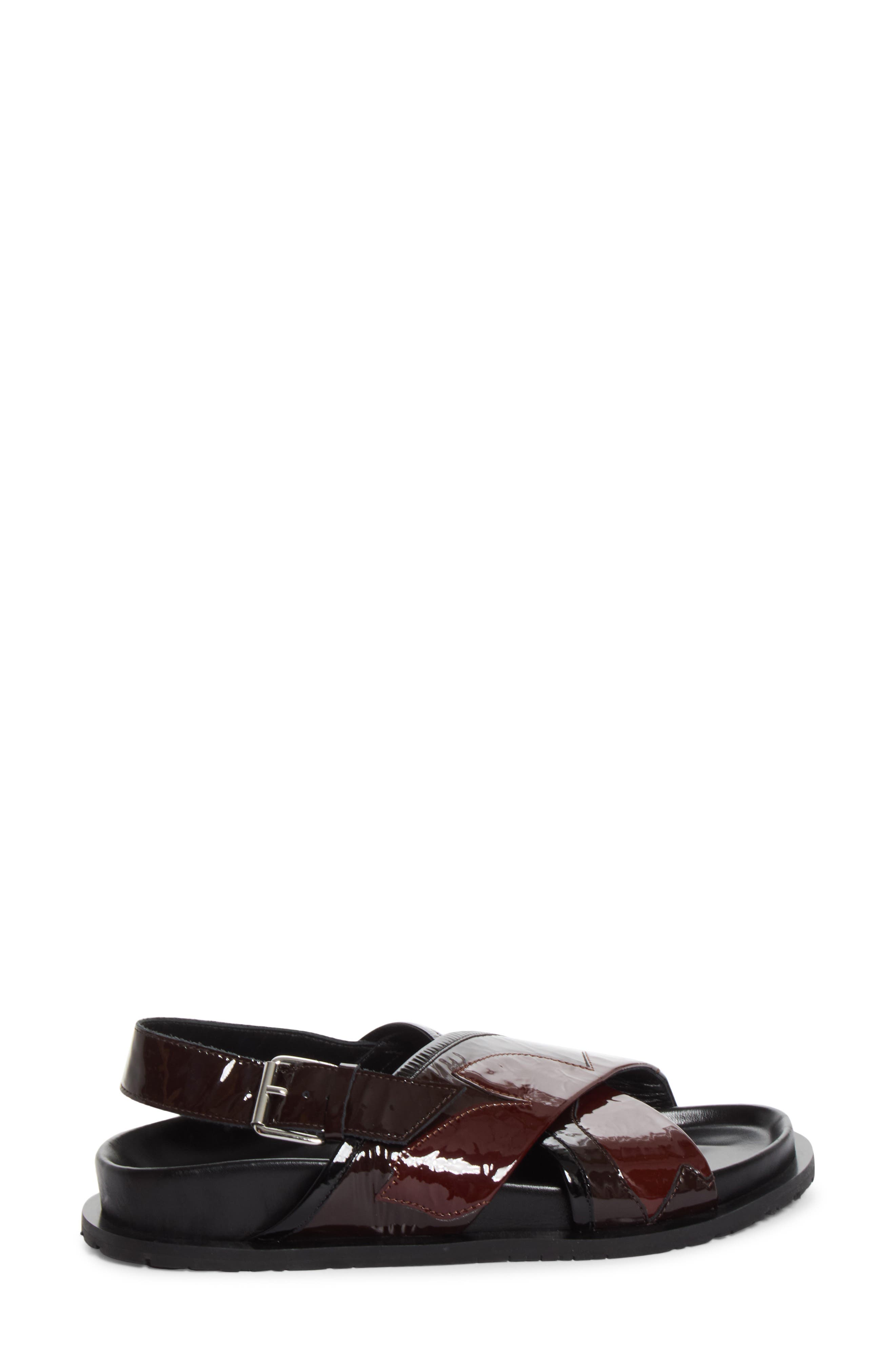 Intarsia Slingback Fussbett Sandal, Alternate, color, CHOCOLATE