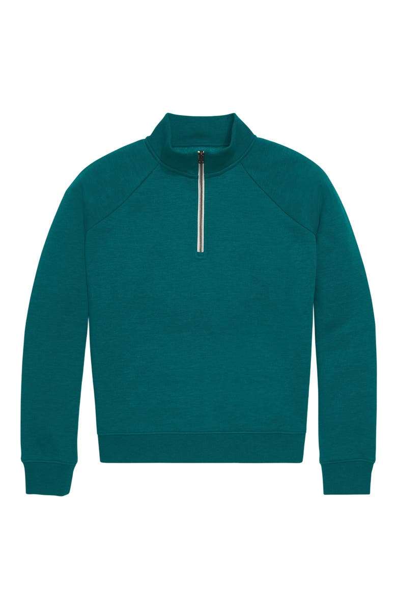 Primary Adult Cozy Fleece Quarter-Zip Sweatshirt, Main, color, Heather Spruce
