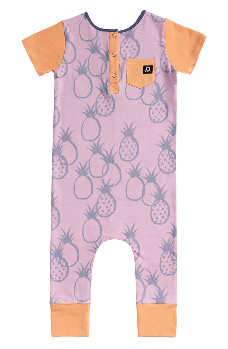 RAGS TO RACHES RAGS Pineapple Short Sleeve Romper, Main, color,