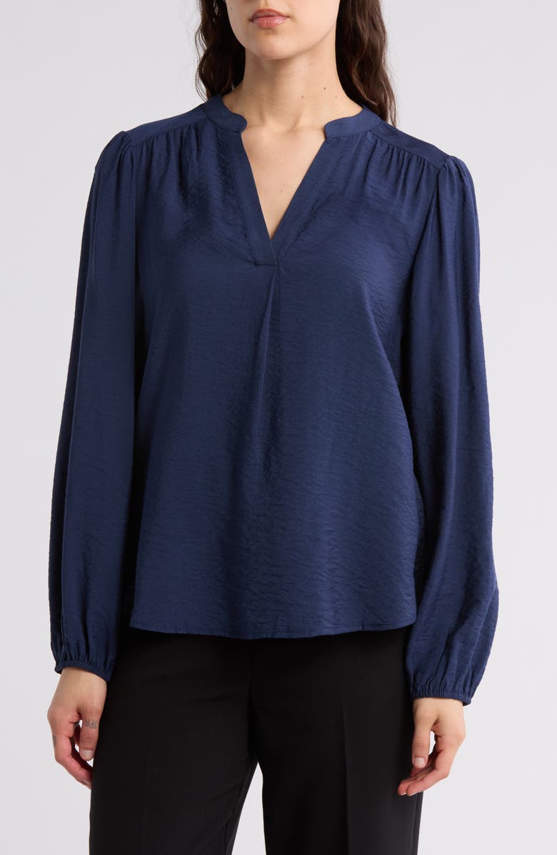 Pleione Textured Long Sleeve Top, Main, color, Navy