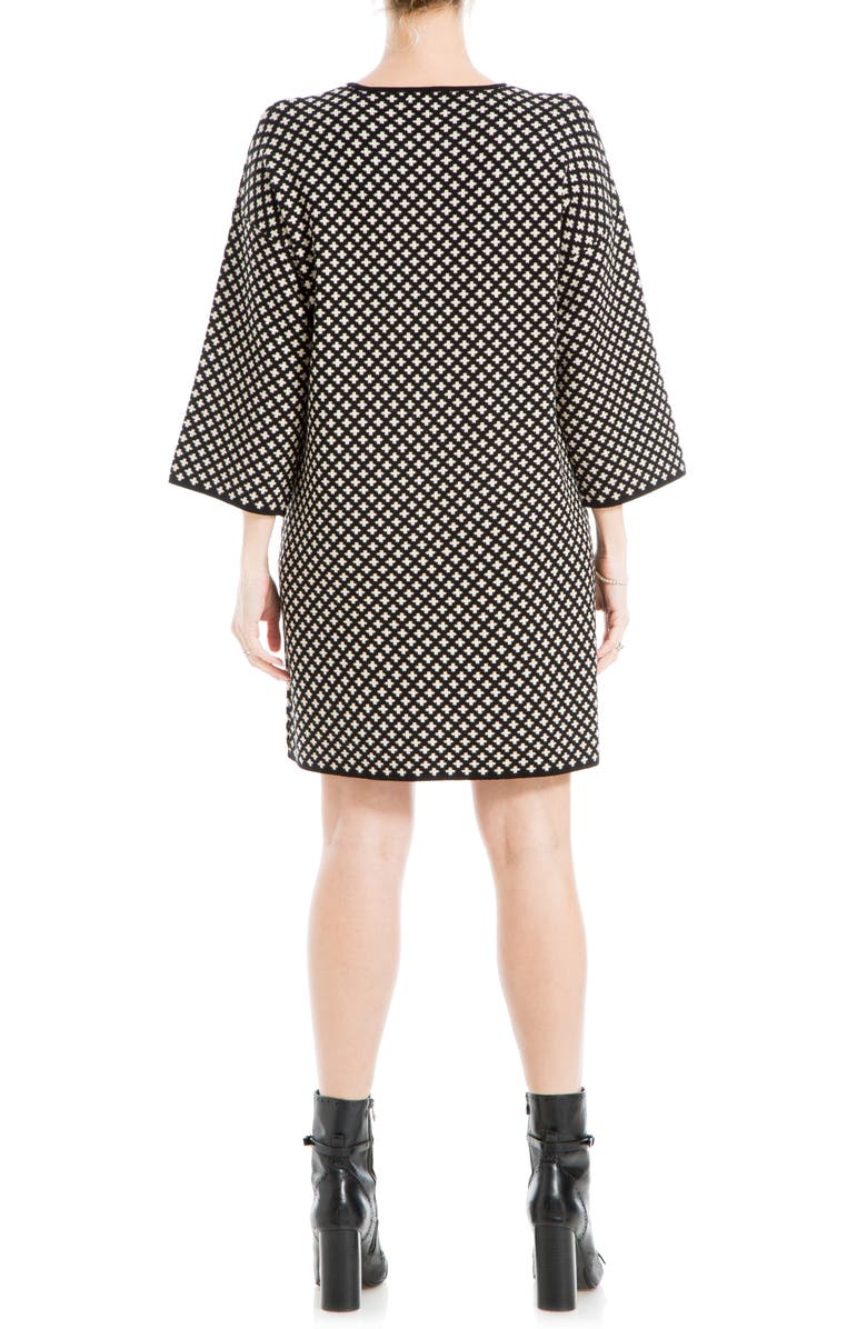 MAX STUDIO Double Knit Sweater Dress, Alternate, color, Black Bone Cross