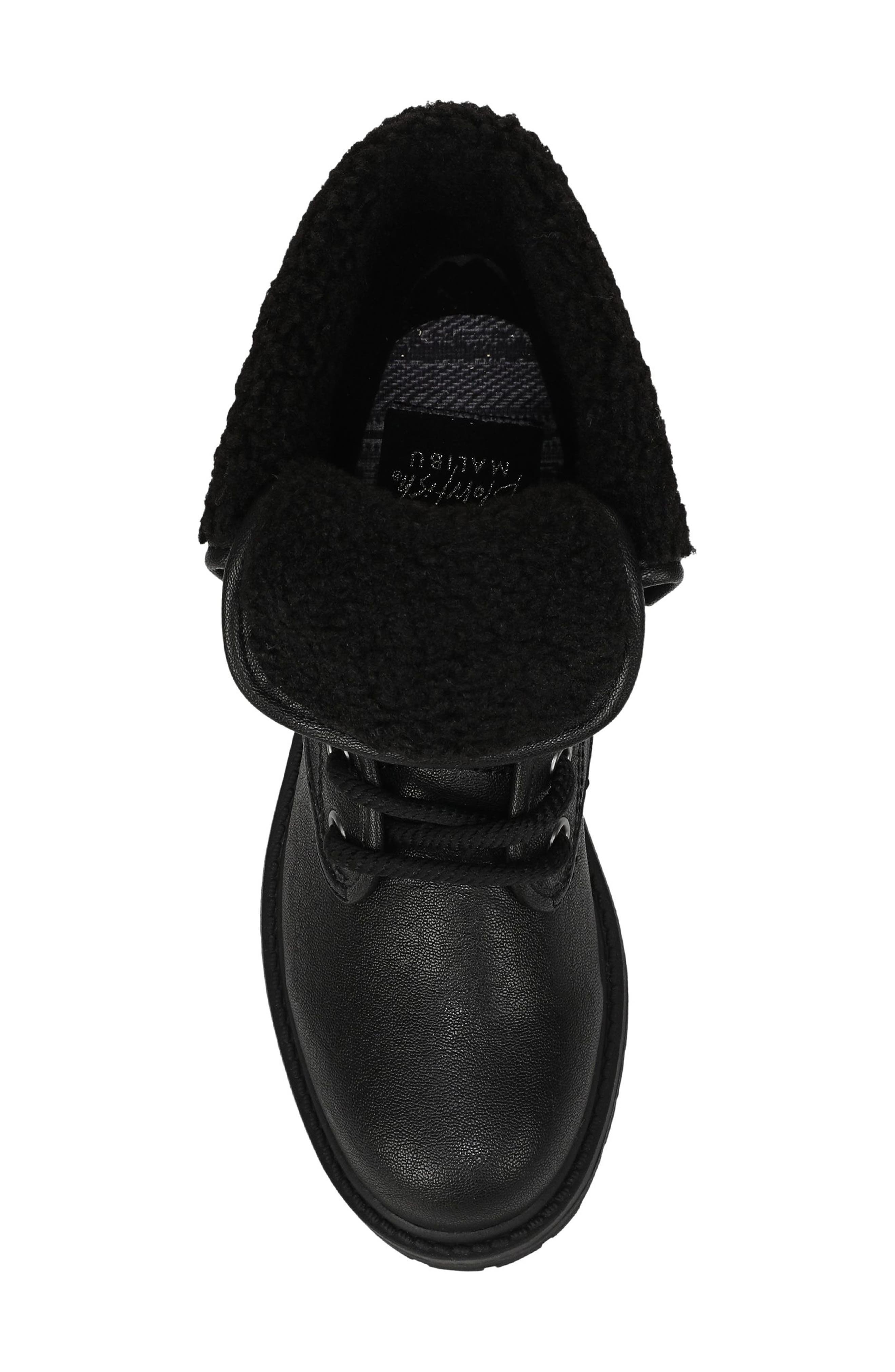 Andy Cozy Faux Shearling Lined Boot, Alternate, color, BLACK FAUX LEATHER/ SHEARLING