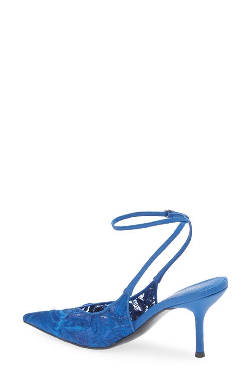 Jeffrey Campbell Exec Ankle Strap Pointed Toe Pump In Bright Blue