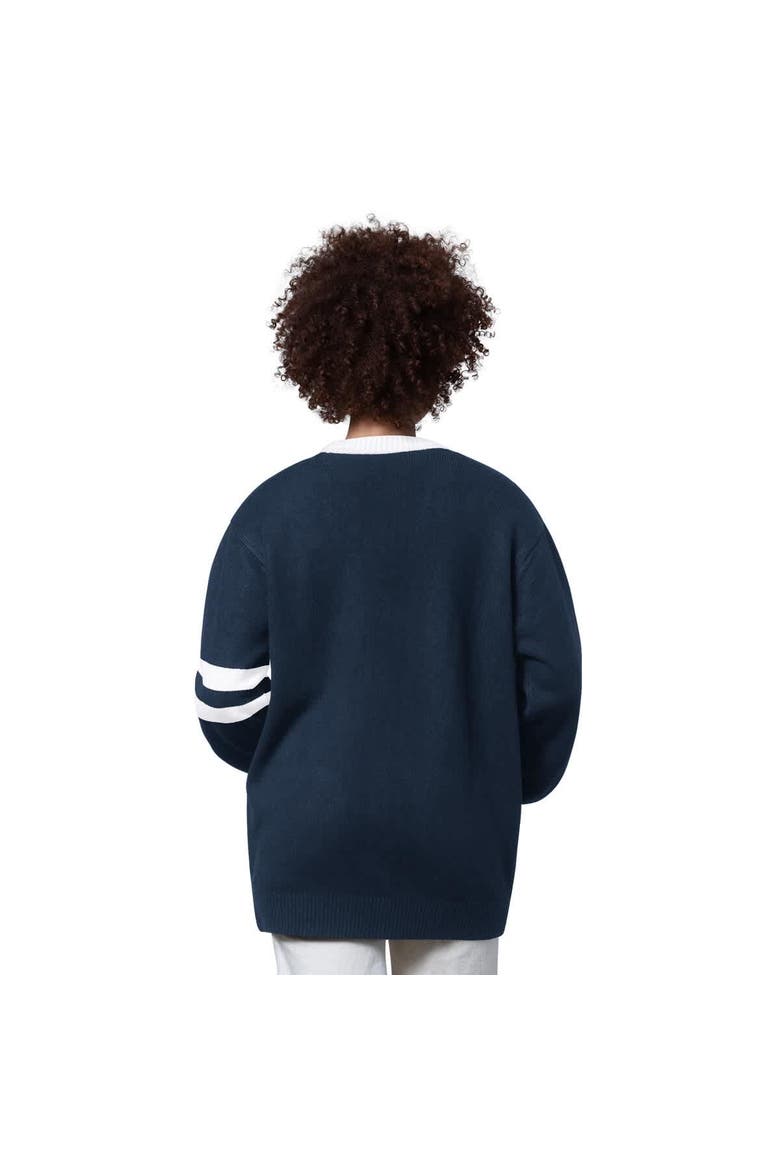 Women's Starter  Navy Dallas Cowboys Back Shot Button-Up Cardigan, Alternate, color, Navy
