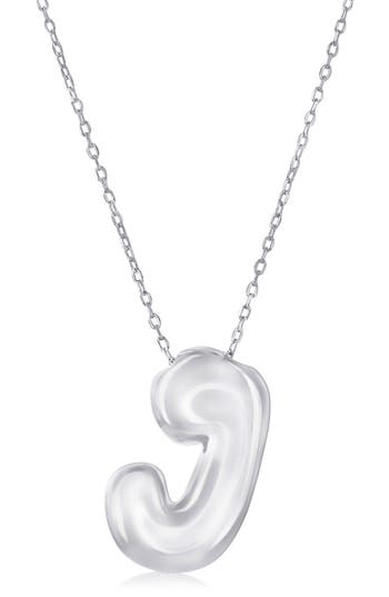 Simona Bubble Initial Pendant Necklace In Metallic