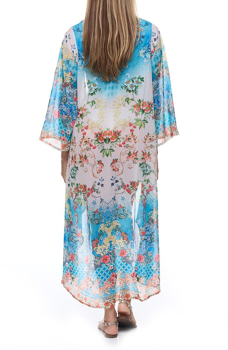 RANEES Floral Cover-Up Duster, Alternate, color, Blue
