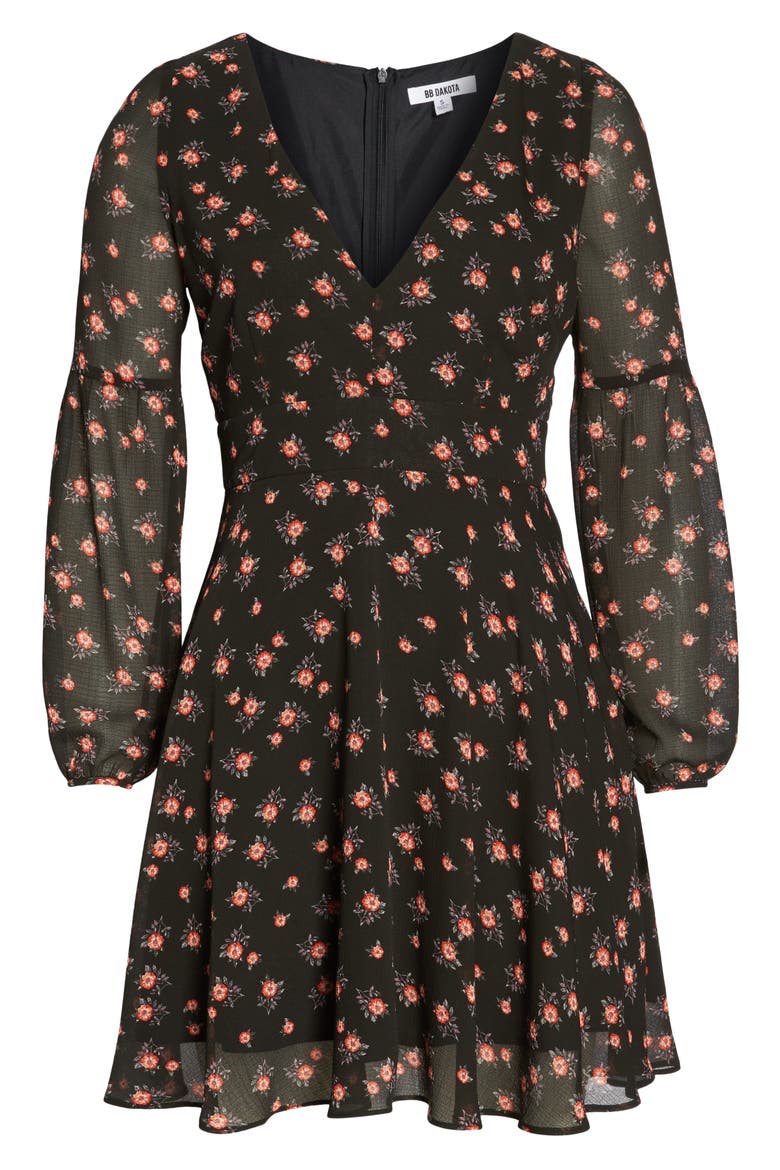 BB Dakota Love in Afternoon Chiffon Minidress, Alternate, color, BLACK