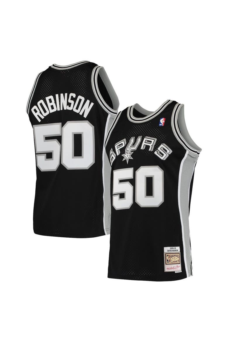 Men's Mitchell & Ness David Robinson Black San Antonio Spurs 1991/92 Hardwood Classics Swingman Jersey, Main, color, Black