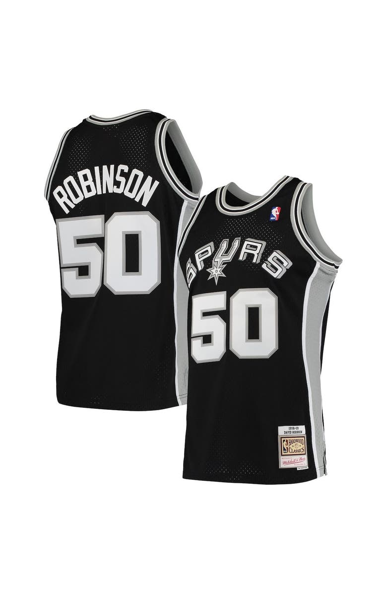 Mitchell & Ness Men's Mitchell & Ness David Robinson Black San Antonio Spurs 1991/92 Hardwood Classics Swingman Jersey, Main, color, Black