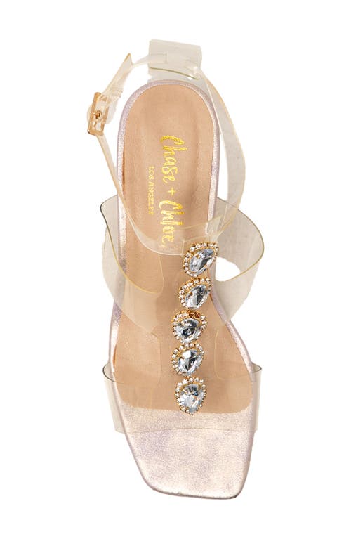 Chase & Chloe Chase And Chloe Levine Rhinestone Embellished Clear Strap Sandal