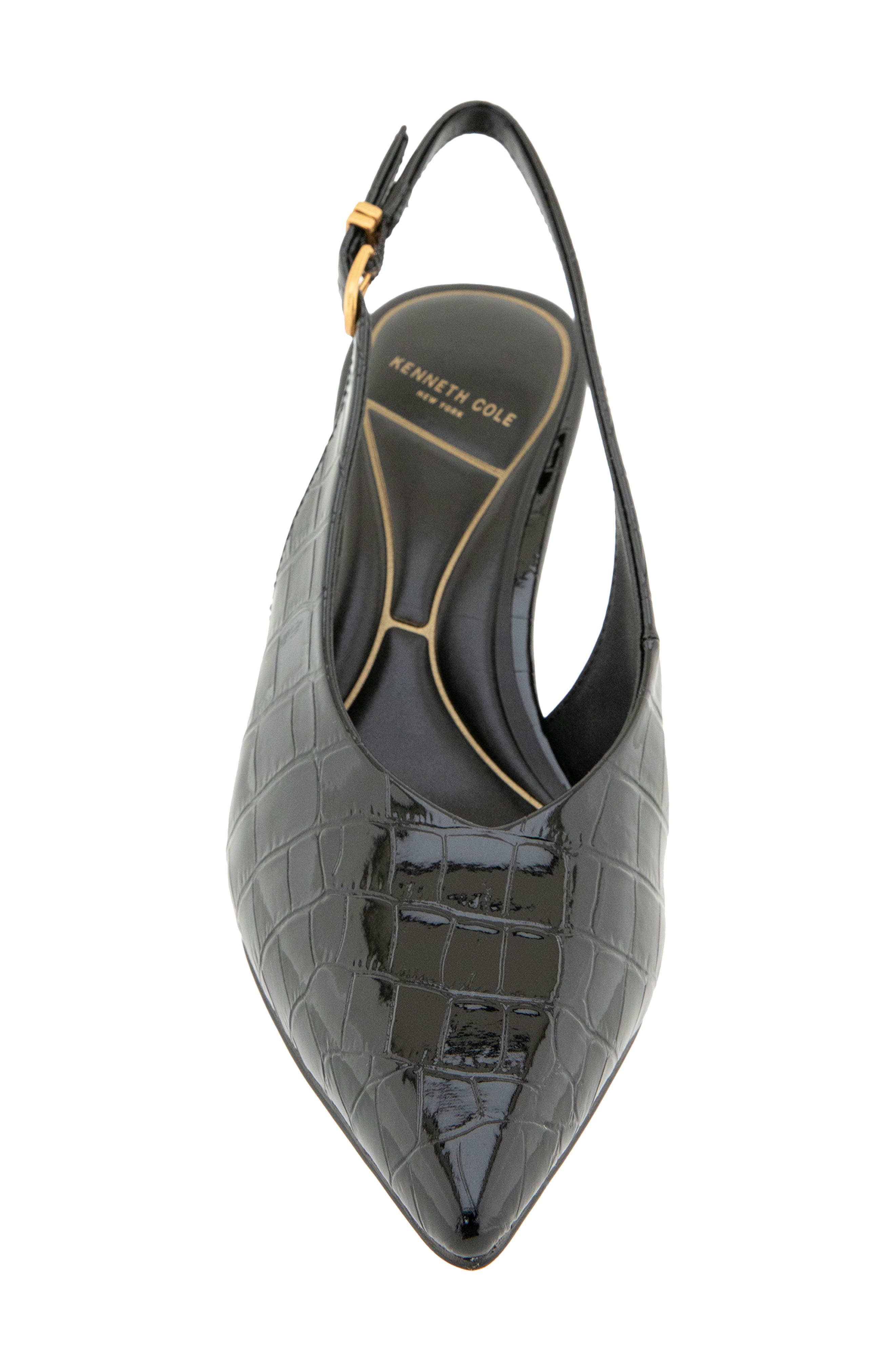 Ulysses Pointed Toe Slingback Pump, Alternate, color, BLACK CROCO