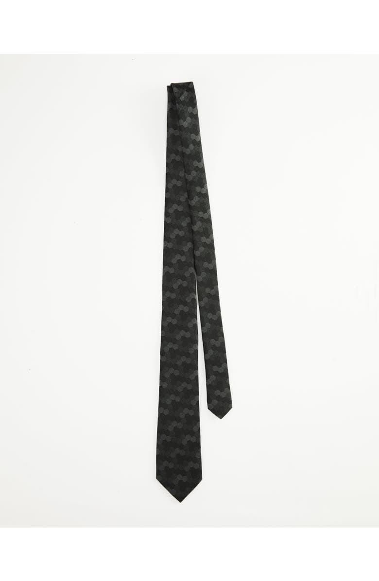 Knottery & Co Hexloop Silk Jacquard Tie, Alternate, color, Charcoal