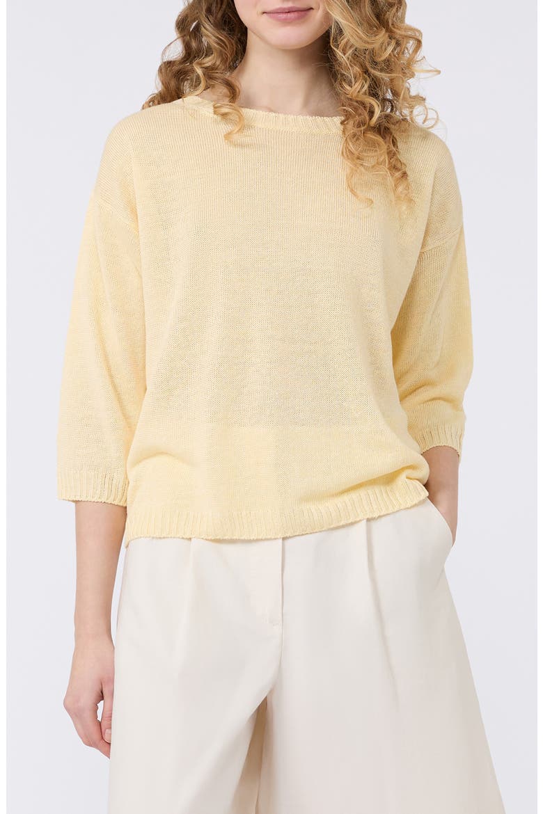 Cannone Linen Sweater, Main, color, LIGHT YELLOW