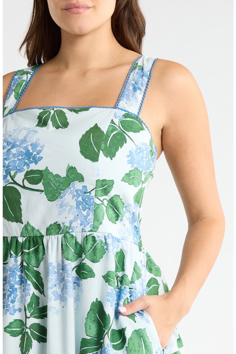 Mirla Floral Print Sleeveless Midi Dress, Alternate, color, BLUE-GREEN-MUL