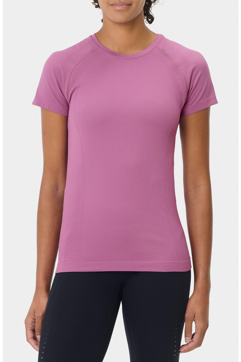 Athlete Seamless Workout T-Shirt, Main, color, ARGYLE PURPLE