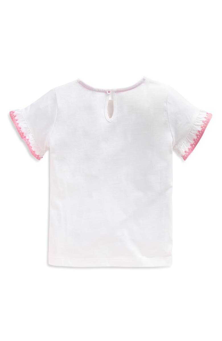 Mini Boden Kids' Flutter Sleeve Top, Alternate, color, Ivory