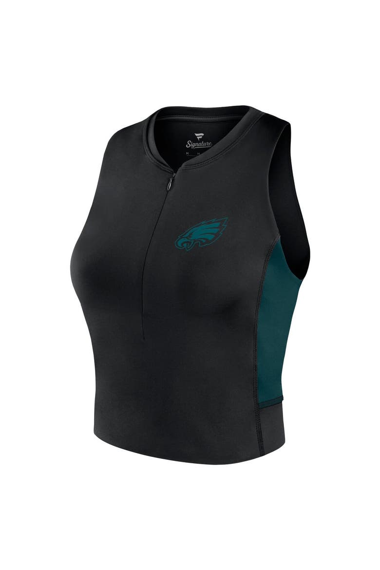 Women's Fanatics Signature Black Philadelphia Eagles Studio Fitted Gym Tank Top, Alternate, color, Black