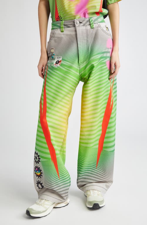 Paolina Russo Baggy Wide Leg Jeans In Green