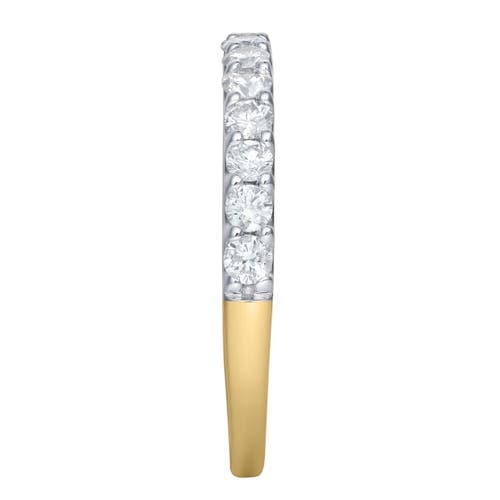 Luvmyjewelry Aimee 14k Gold Round Diamond Studded Half Eternity Band Ring