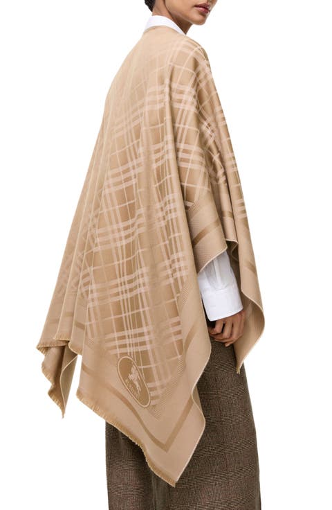 EKD & Check Jacquard Wool & Cashmere Cape