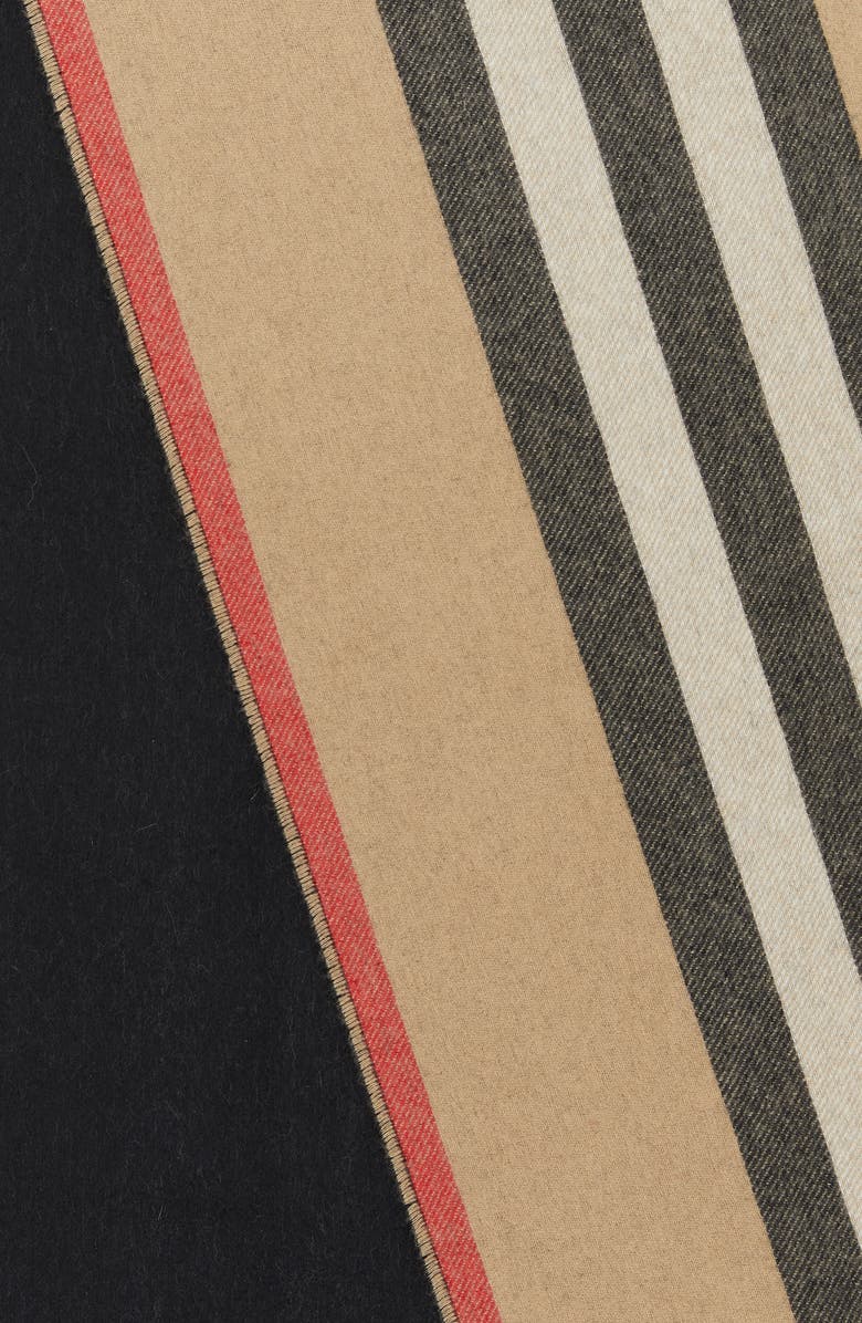 Burberry Icon Stripe Reversible Cashmere Scarf, Alternate, color,