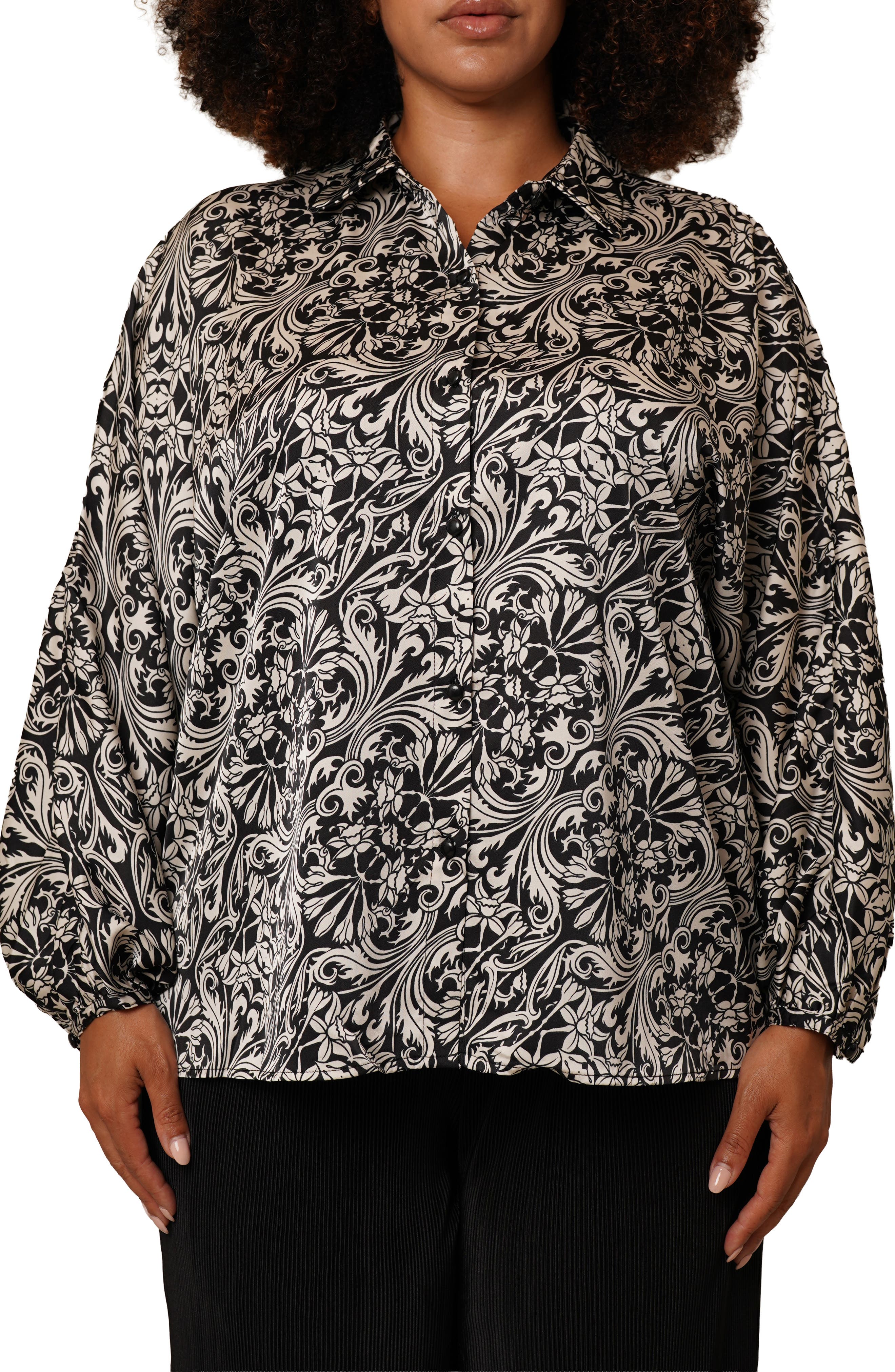 SUNNY LEIGH Floral Button-Up Shirt