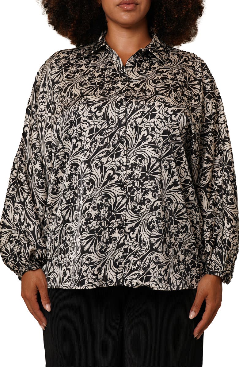 SUNNY LEIGH Floral Button-Up Shirt, Main, color, Trinity Reverse