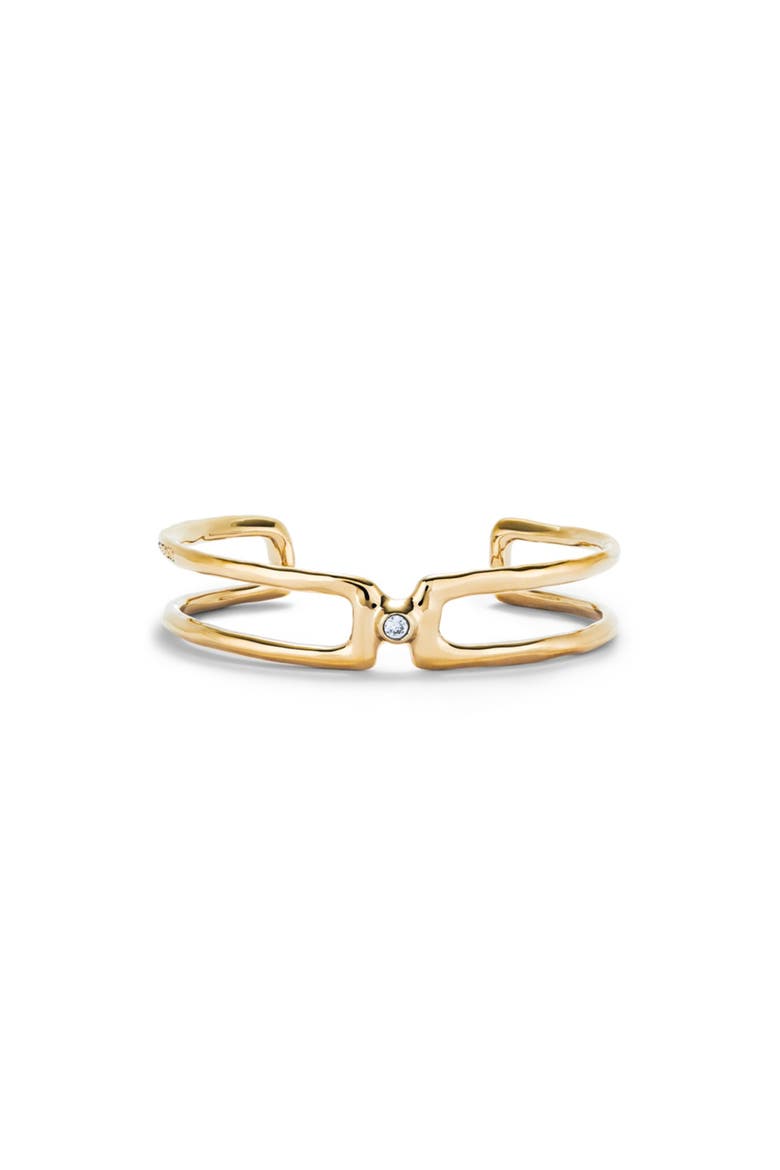Double Topaz Layer Bangle, Main, color, Gold