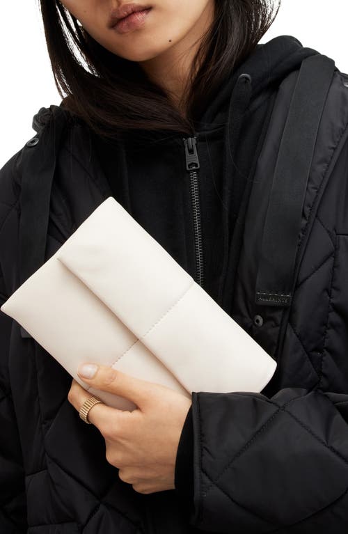 Allsaints Ezra Logo Strap Leather Crossbody Bag In White
