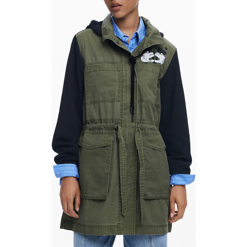 Desigual Mickey™ Combined Parka In Green