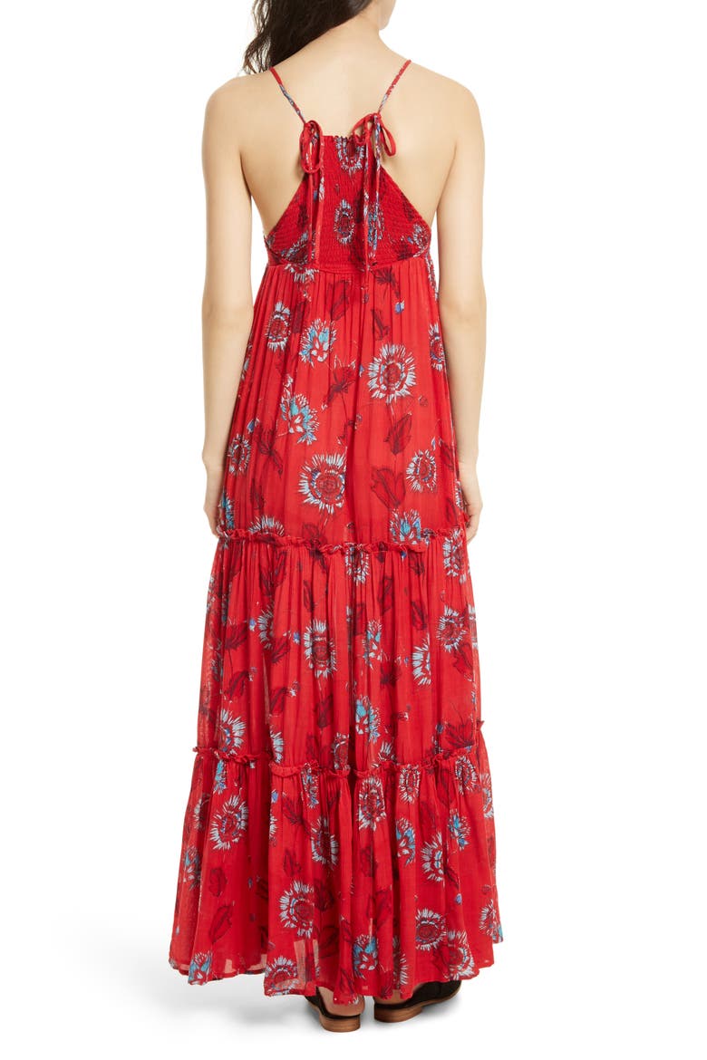 Garden Party Maxi Dress, Alternate, color, RED COMBO