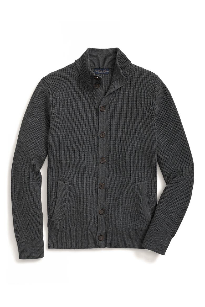 Button Front Cotton Cardigan, Main, color, CHARCOAL