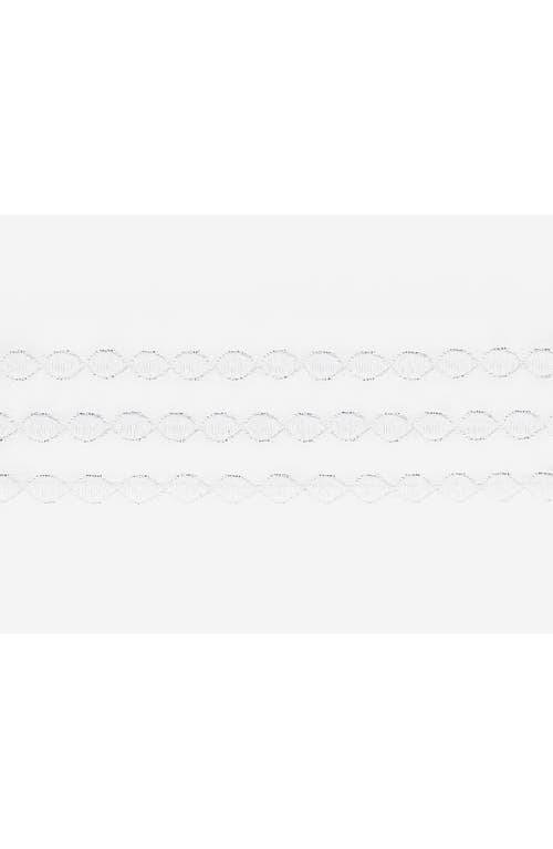 Matouk Amara Triple Pearl Embroidered 300 Thread Count Flat Sheet