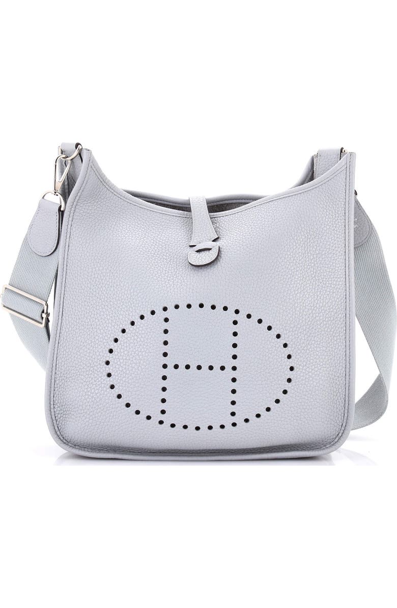 Pre-Owned Hermes Evelyne Bag Gen III Clemence PM, Main, color, Bleu Pale