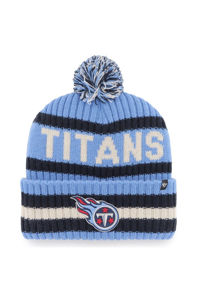 Men's '47  Light Blue Tennessee Titans Bering Cuffed Knit Hat with Pom, Main, color, Light Blue