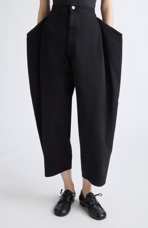 Paper Folding Tapered Denim Pants
