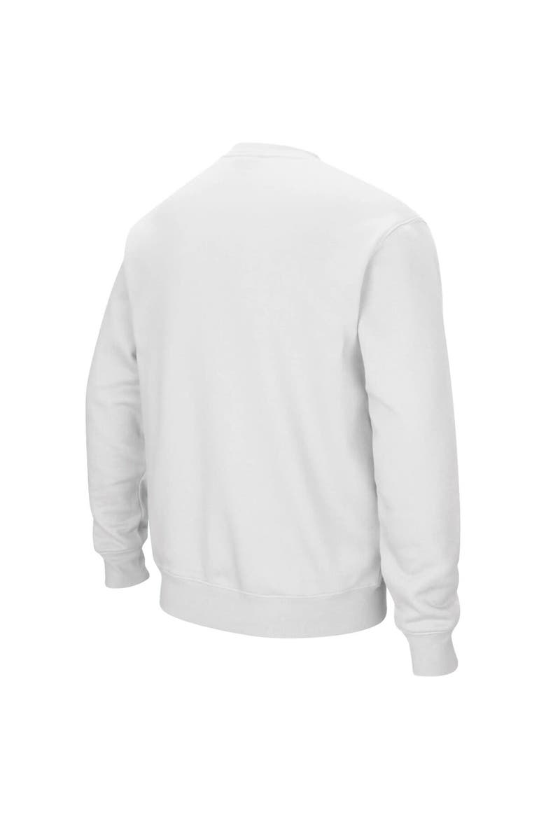 Men's Colosseum White Virginia Cavaliers Team Arch & Logo Tackle Twill Pullover Sweatshirt, Alternate, color, White
