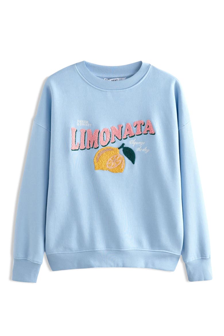 Graphic Lemon Print Sweatshirt, Alternate, color, BLUE