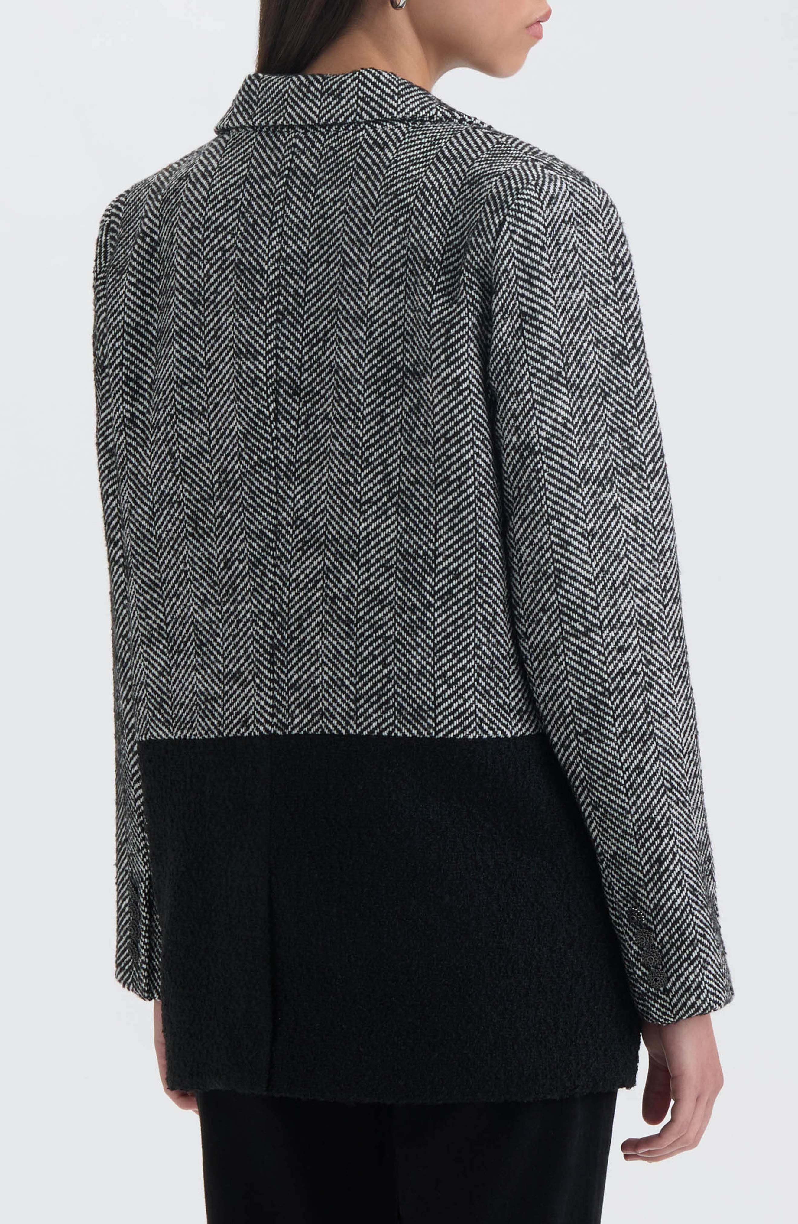 Tweed Colorblock Blazer - image 2