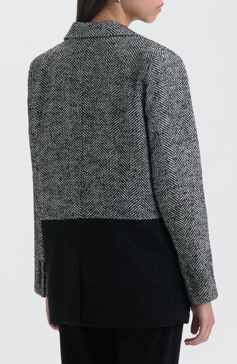 NVLT Tweed Colorblock Blazer, Alternate, color, Black Herringbone