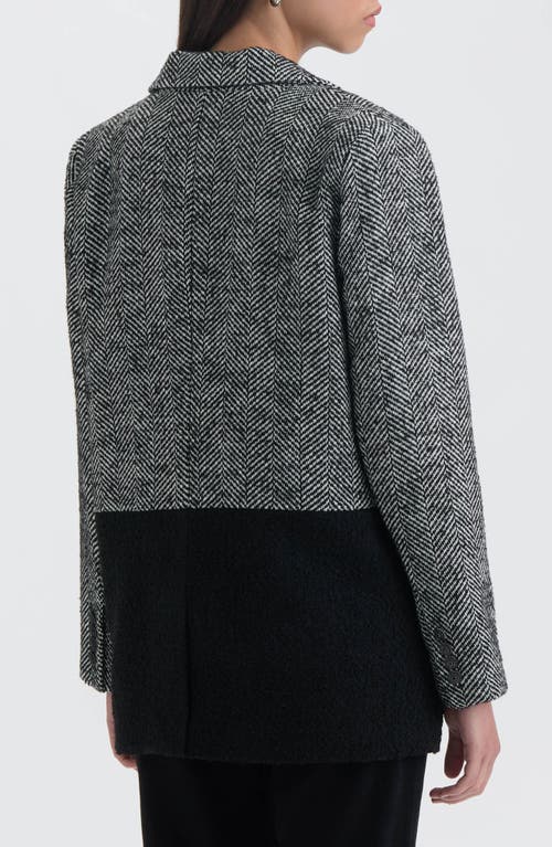 Nvlt Tweed Colorblock Blazer In Black