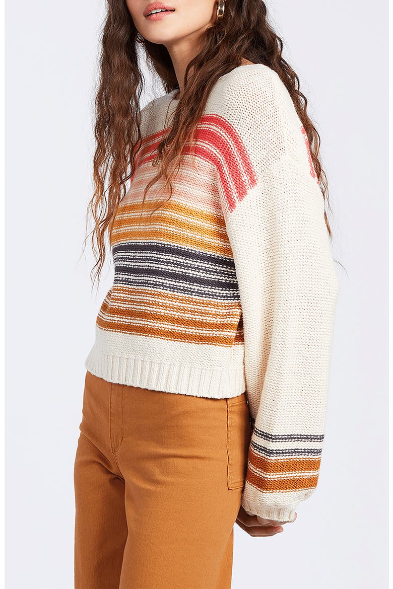 Seeing Stripes Boat Neck Cotton Sweater, Alternate, color, GDD-GOLD DUST