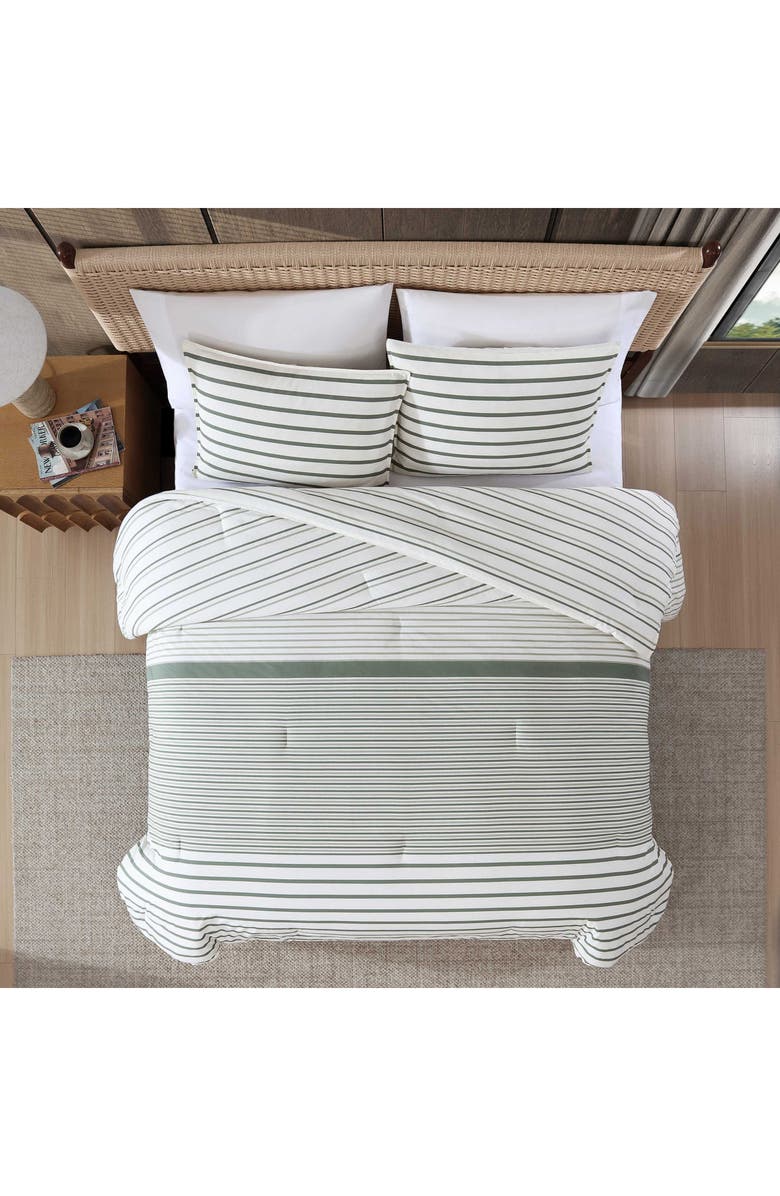 Eddie Bauer Cooper Stripe Cotton Duvet Cover Set, Alternate, color, Green