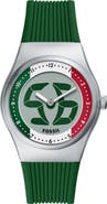 Fossil World Flags Big Tic® Anadigi Silicone Strap Watch, 40mm