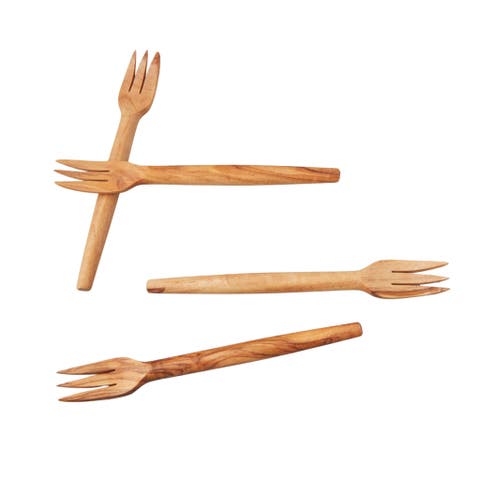 Olive Wood Cocktail Forks - Set of 4