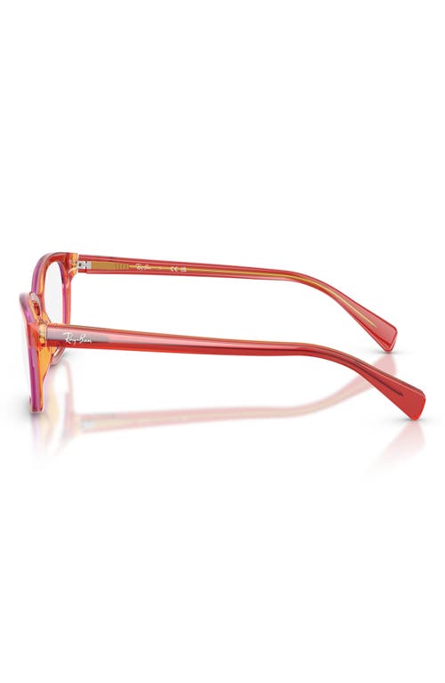 Ray Ban Ray-ban Kids' 46mm Rectangular Optical Glasses In Red Red