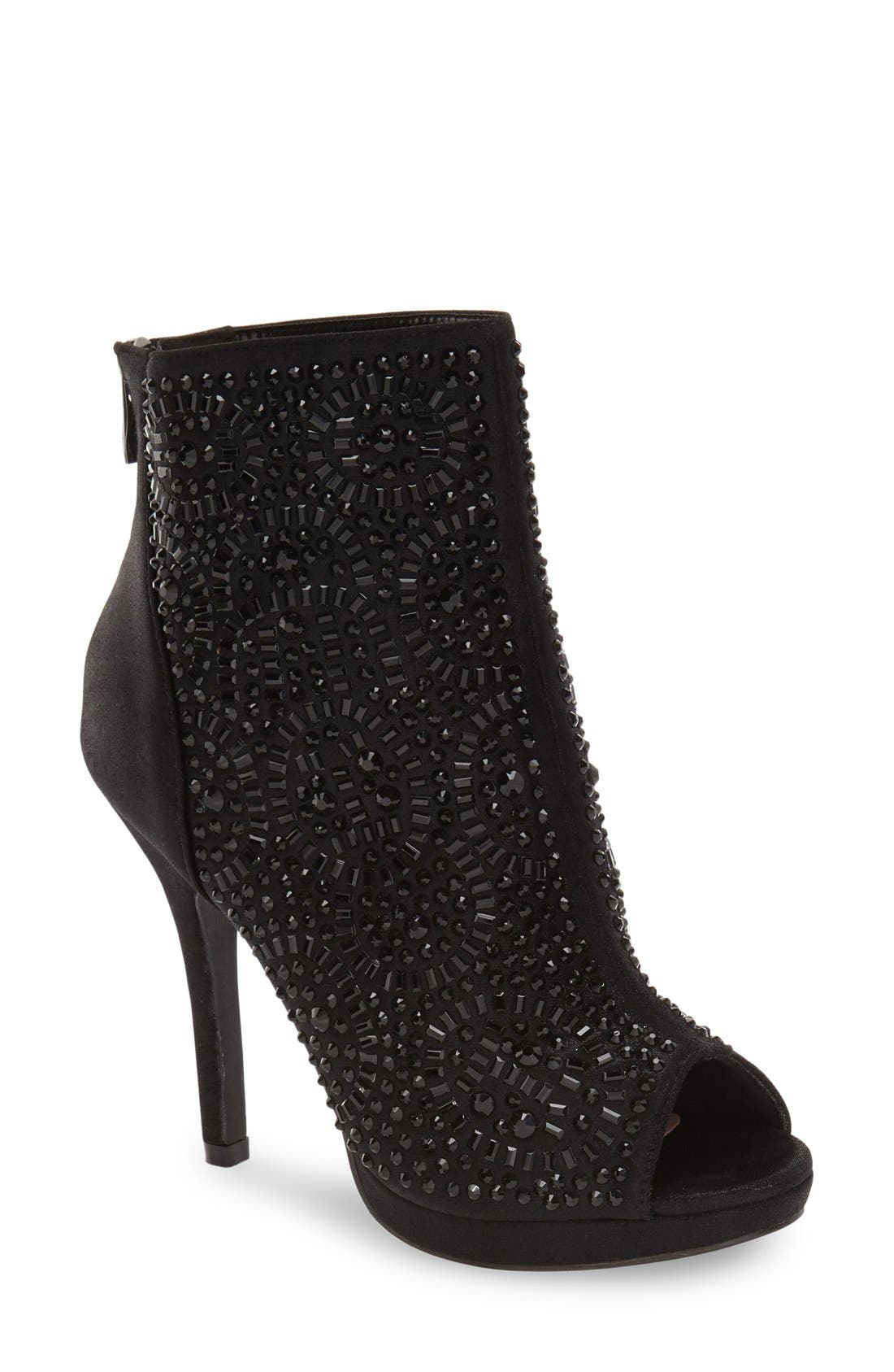 Lauren Lorraine 'Yasmin' Embellished Open Toe Bootie, Main, color, 